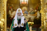 В восьмую годовщину интронизации Святейшего Патриарха Кирилла глава Приамурской митрополии сослужил Предстоятелю Русской Православной Церкви