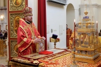 В Неделю 3-ю по Пасхе правящий архиерей совершил Божественную литургию в Спасо-Преображенском кафедральном соборе