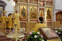 В канун Недели 1-й по Пятидесятнице, Всех святых, митрополит Владимир совершил всенощное бдение