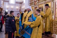 Члены сборной России по хоккею с мячом помолились в главном храме Хабаровска перед чемпионатом мира