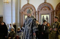 В среду первой седмицы Великого поста митрополит Владимир совершил первую в этом году Литургию Преждеосвященных Даров