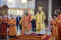 Два дальневосточных архипастыря совершили Божественную литургию в Спасо-Преображенском кафедральном соборе Хабаровска