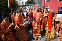 Божественная литургия в Христорождественском соборе Хабаровска 15 апреля 2018 г.