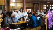 Отпевание протодиакона Вячеслава Шелудякова в Христорождественском соборе 11 апреля 2024 г.